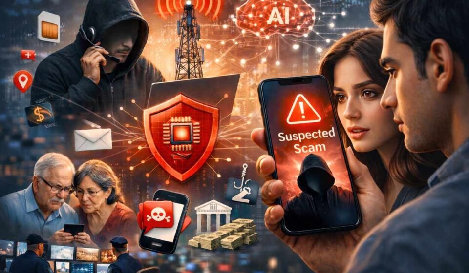 Airtel AI Fraud Alert: Suspected scam warning on phone